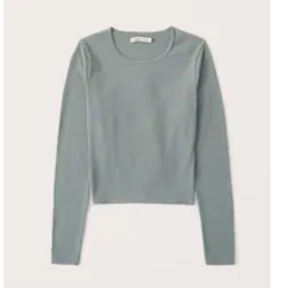 Abercrombie & Fitch Women's Long-Sleeve Seamless Ribbed Crew Top